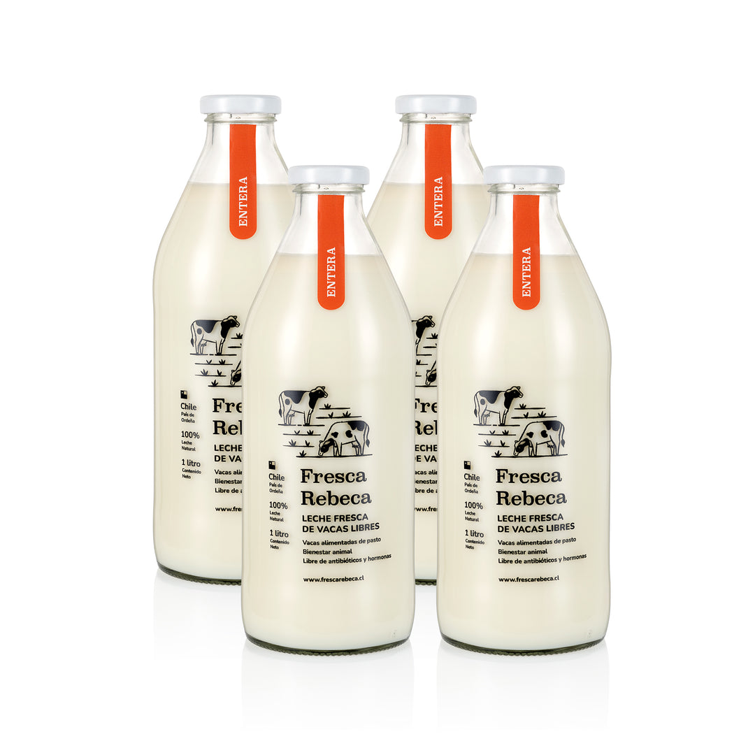 Pack Leche Fresca Entera 4 litros